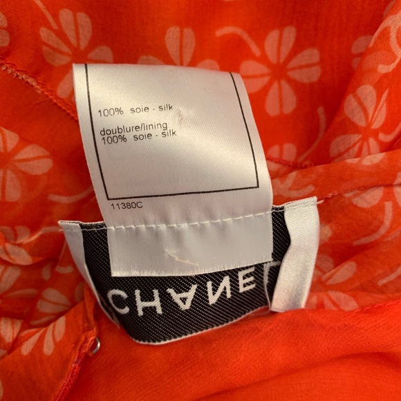 SOLD Chanel c2001 Clover Print Tangerine Gown - Picture 7 of 8